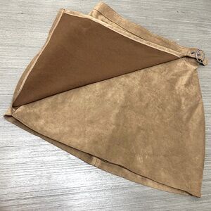 Hollister Tan and Brown Asymmetrical Wrap Mini Skirt